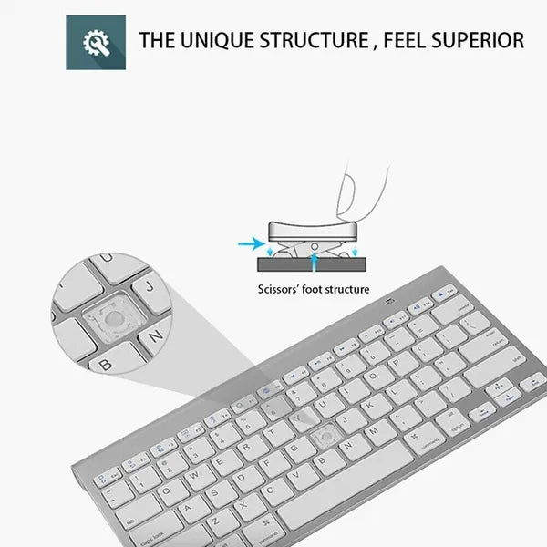 Mini Wireless Keyboard Mouse Combo 2.4G USB for Mac Apple PC Computer