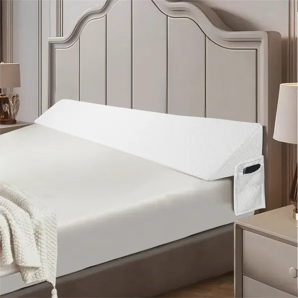 Bed Gap Filler Pillow 54 Inch Full Mattress Wedge Cushion Bamboo Cover White