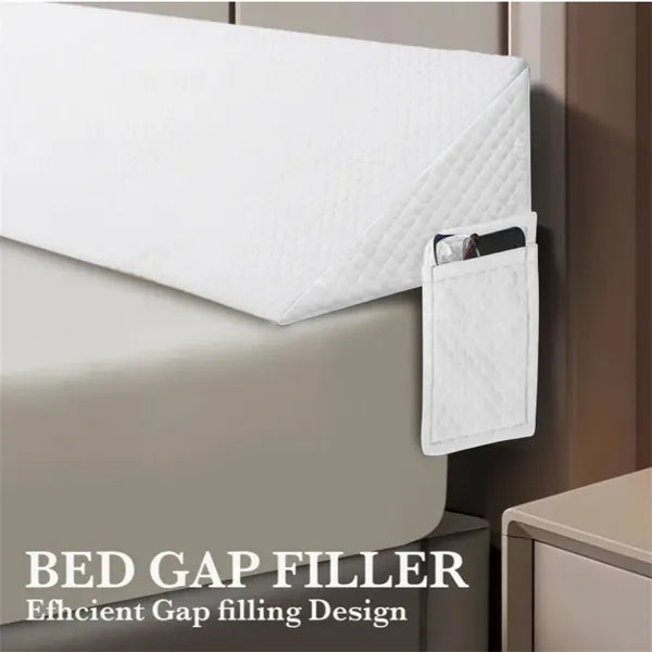 Bed Gap Filler Pillow 54 Inch Full Mattress Wedge Cushion Bamboo Cover White