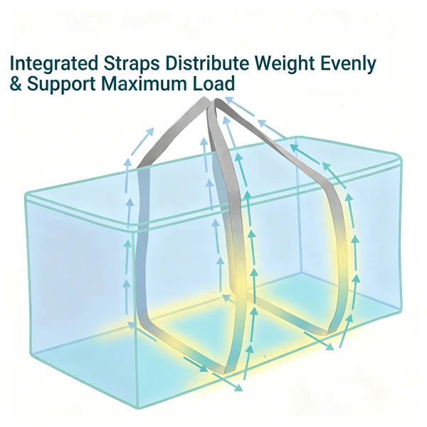 6 Pack Heavy Duty Moving Bags 100L Extra Large Storage Totes Clear Window Blue