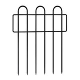 10 Pack Decorative Garden Fence Wrought Iron Animal Barrier Interlocking Black