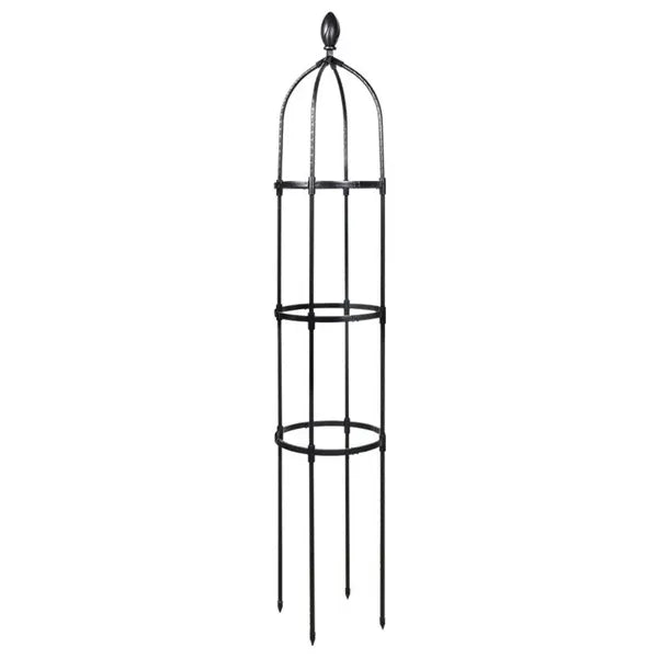4.7ft Garden Obelisk Trellis Tower 10" Climbing Plants Roses Vines Support Black