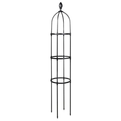 4.7ft Garden Obelisk Trellis Tower 10" Climbing Plants Roses Vines Support Black