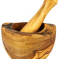 Olive Wood Mortar and Pestle Rustic Handmade Spice Grinder Set