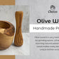 Olive Wood Mortar and Pestle Rustic Handmade Spice Grinder Set