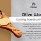 Olive Wood Cutting Board with Handle Handmade Mediterranean Serving Board