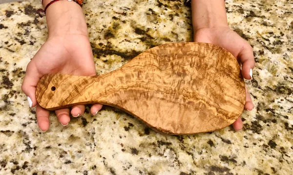 Olive Wood Cutting Board with Handle Handmade Mediterranean Serving Board