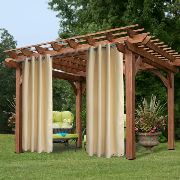 Outdoor Patio Curtain Panel Top Bottom Grommets Privacy Shade Pergola Gazebo 1Pc