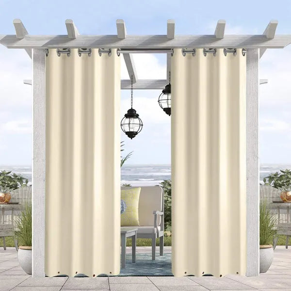 Outdoor Patio Curtain Panel Top Bottom Grommets Privacy Shade Pergola Gazebo 1Pc