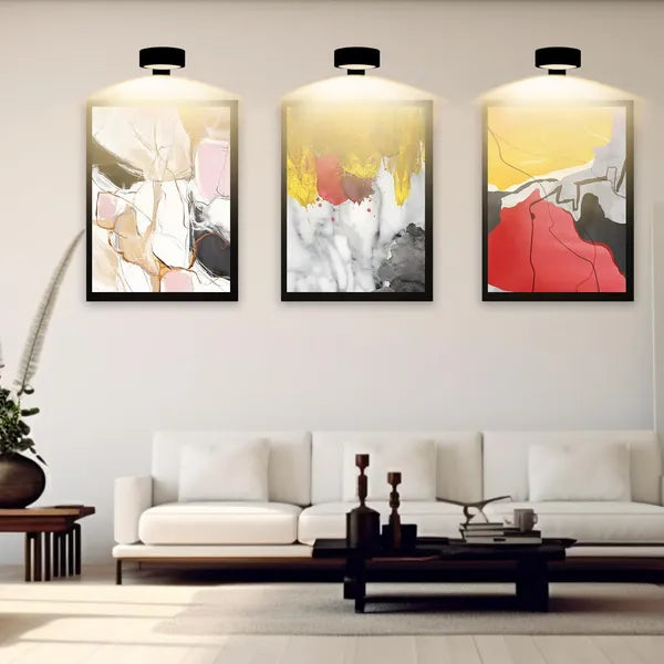 Magnetic Picture Lights Battery Powered Wall Light Wireless Remote Dimmable Black
