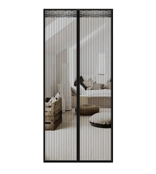 Magnetic Screen Door 39x83 Hands Free Auto Close Mesh Curtain Patio Balcony Black