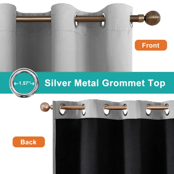 Blackout Curtains Set of 2 52x84 Thermal Grommet Room Darkening Privacy