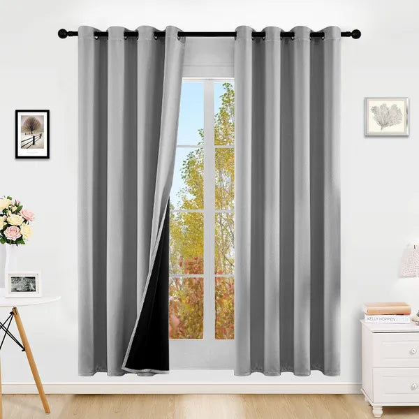 Blackout Curtains Set of 2 52x84 Thermal Grommet Room Darkening Privacy