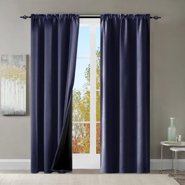 Blackout Curtains Set of 2 52x84 Thermal Rod Pocket Room Darkening Privacy
