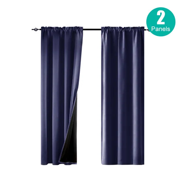 Blackout Curtains Set of 2 52x84 Thermal Rod Pocket Room Darkening Privacy