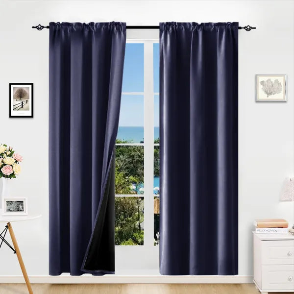 Blackout Curtains Set of 2 52x84 Thermal Rod Pocket Room Darkening Privacy