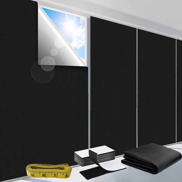 100% Blackout Shade Portable Travel Window Blinds 39.4x57" No Drill Cut to Size RV