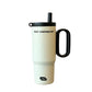 24 oz Insulated Tumbler with Handle Straw Stainless Steel Travel Coffee Mug Cup