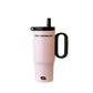 24 oz Insulated Tumbler with Handle Straw Stainless Steel Travel Coffee Mug Cup