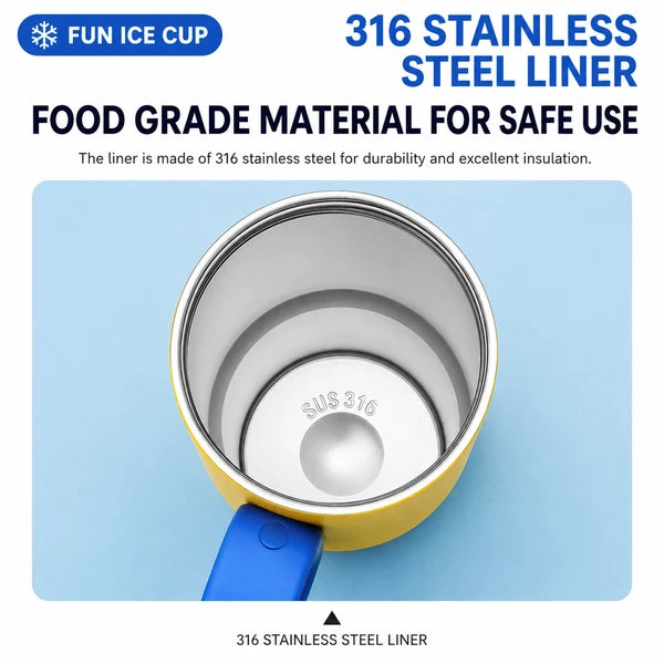24 oz Insulated Tumbler with Handle Straw Stainless Steel Travel Coffee Mug Cup