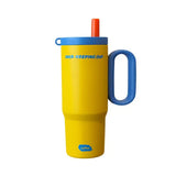 24 oz Insulated Tumbler with Handle Straw Stainless Steel Travel Coffee Mug Cup
