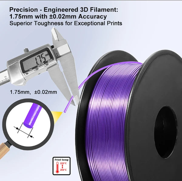 1.75mm PLA 3D Printer Filament 1KG Spool +/- 0.02mm Precision High Strength