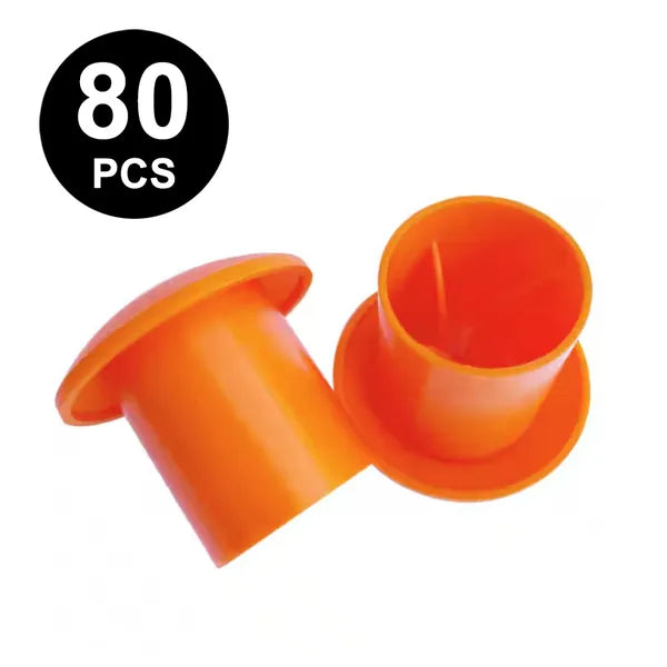 80 Pack Orange Rebar Safety Caps Plastic Mushroom Covers Construction Stakes