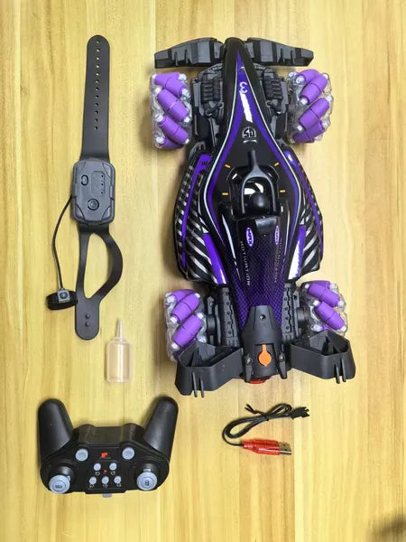 RC Stunt Drift Car 4WD Hand Gesture Sensing LED Spray Remote Control Toy Car