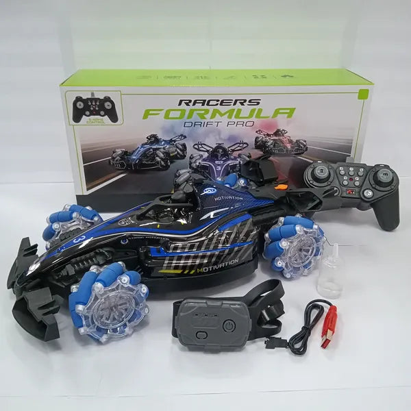 RC Stunt Drift Car 4WD Hand Gesture Sensing LED Spray Remote Control Toy Car