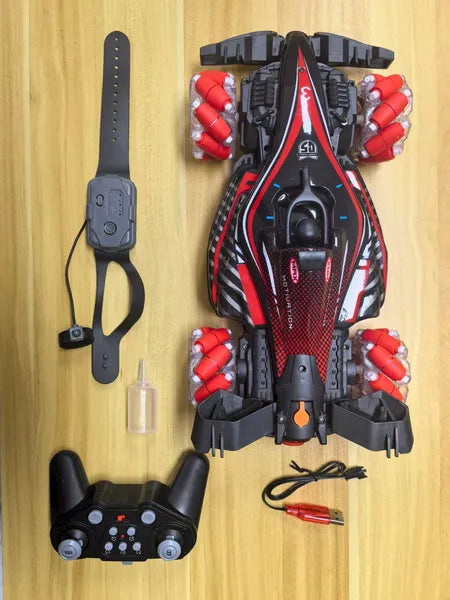 RC Stunt Drift Car 4WD Hand Gesture Sensing LED Spray Remote Control Toy Car