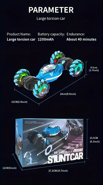 RC Stunt Car 4WD Gesture Control Twist Drift 360° Remote LED Transform Truck