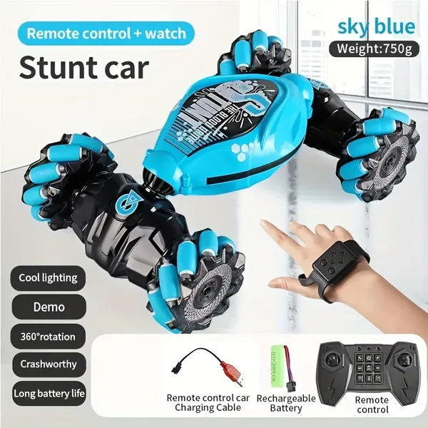 RC Stunt Car 4WD Gesture Control Twist Drift 360° Remote LED Transform Truck