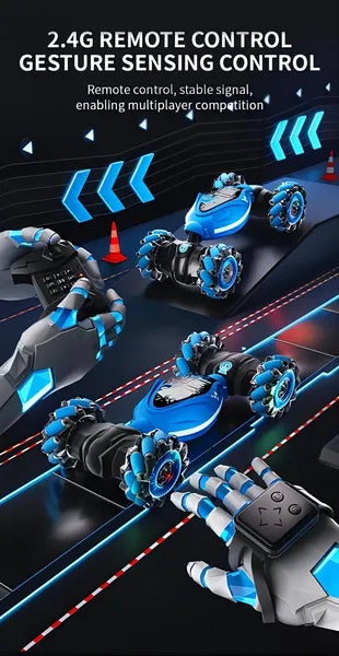 RC Stunt Car 4WD Gesture Control Twist Drift 360° Remote LED Transform Truck