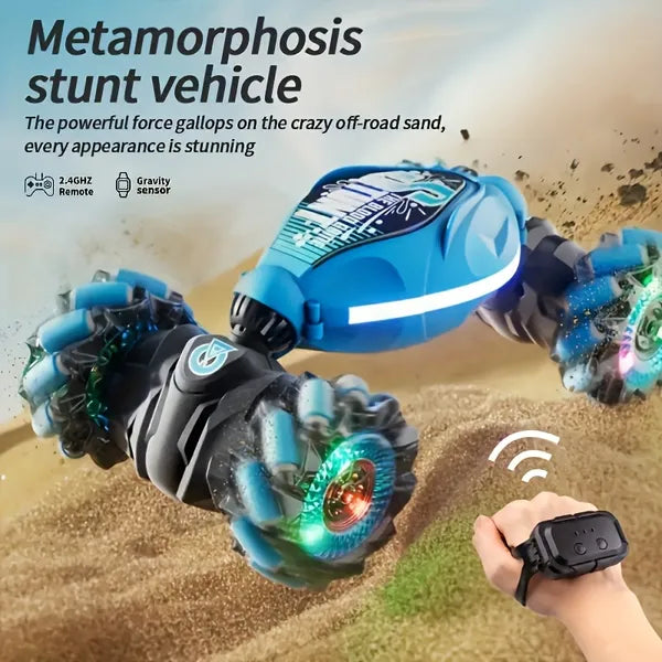 RC Stunt Car 4WD Gesture Control Twist Drift 360° Remote LED Transform Truck