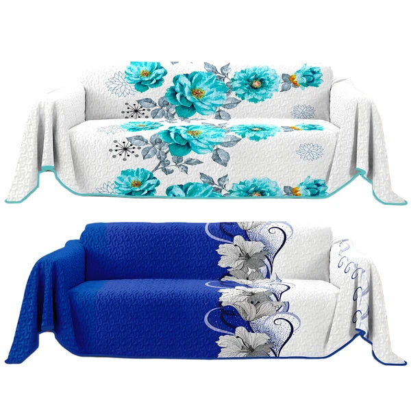 Reversible Quilted Sofa Cover Waterproof Couch Protector 1 2 3 4 Seater Floral