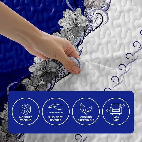 Reversible Quilted Sofa Cover Waterproof Couch Protector 1 2 3 4 Seater Floral