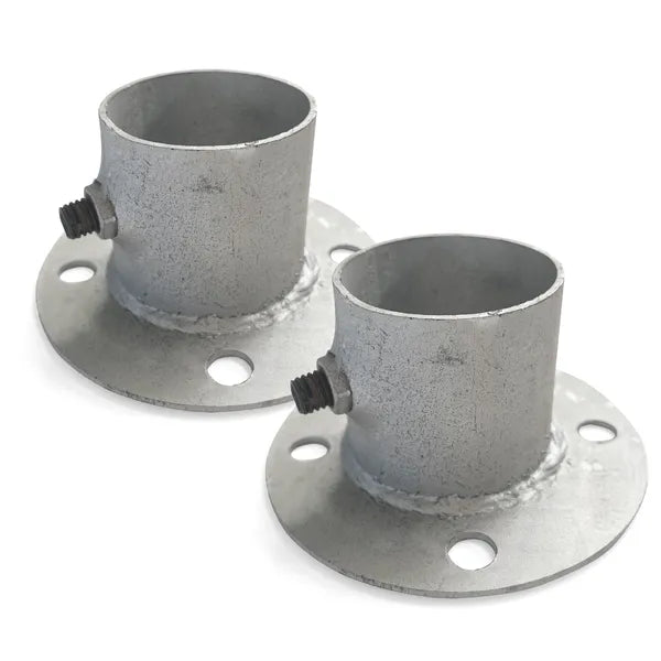 48mm Round Fence Post Base Iron Floor Flange Deck Railing Bracket 2/4 Pack