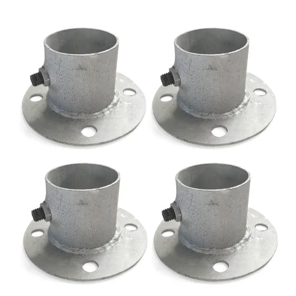 48mm Round Fence Post Base Iron Floor Flange Deck Railing Bracket 2/4 Pack