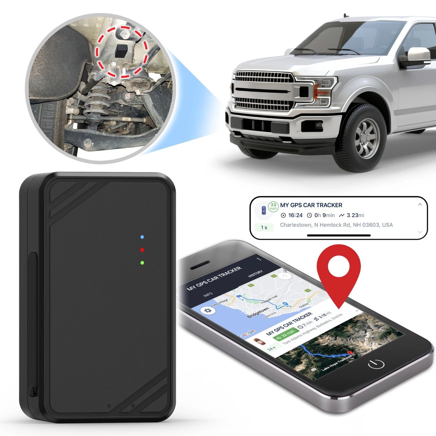 GF10 Real Time GPS Tracker Mini Magnetic Tracking Car Locator Device GSM GPRS US