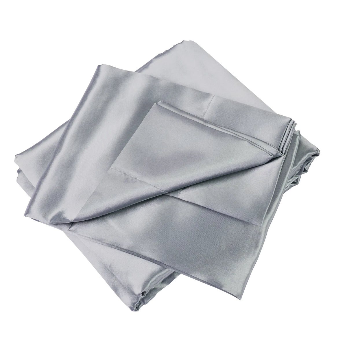King Satin Sheets 4 Piece Grey Silky 14" Deep Pocket Polyester Bedding Set
