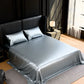 King Satin Sheets 4 Piece Grey Silky 14" Deep Pocket Polyester Bedding Set