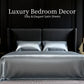 King Satin Sheets 4 Piece Grey Silky 14" Deep Pocket Polyester Bedding Set