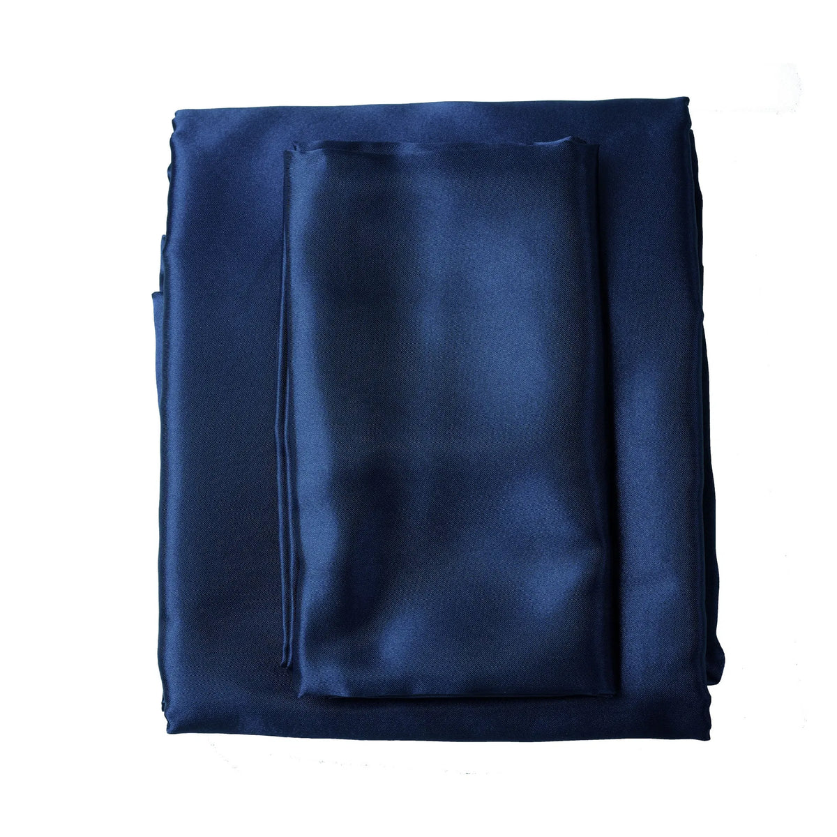 King Satin Sheets 4PC Navy Blue Silky Soft 14" Deep Pocket Bedding Sheet Set