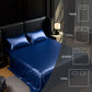 King Satin Sheets 4PC Navy Blue Silky Soft 14" Deep Pocket Bedding Sheet Set