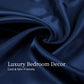 King Satin Sheets 4PC Navy Blue Silky Soft 14" Deep Pocket Bedding Sheet Set