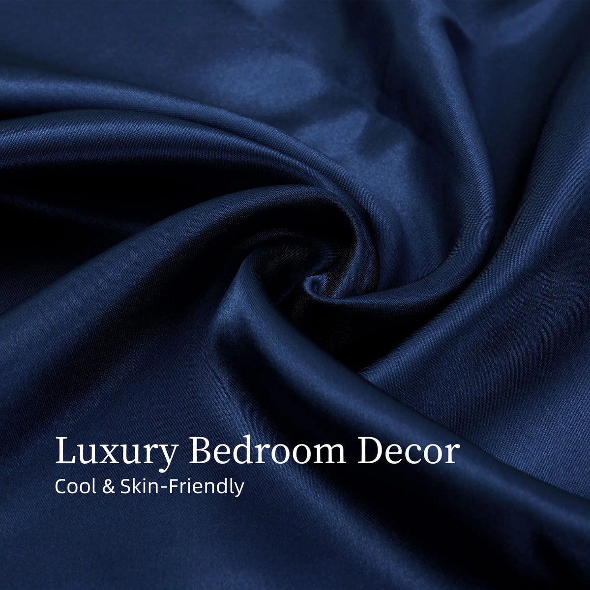 King Satin Sheets 4PC Navy Blue Silky Soft 14" Deep Pocket Bedding Sheet Set