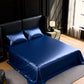 King Satin Sheets 4PC Navy Blue Silky Soft 14" Deep Pocket Bedding Sheet Set