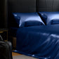 King Satin Sheets 4PC Navy Blue Silky Soft 14" Deep Pocket Bedding Sheet Set
