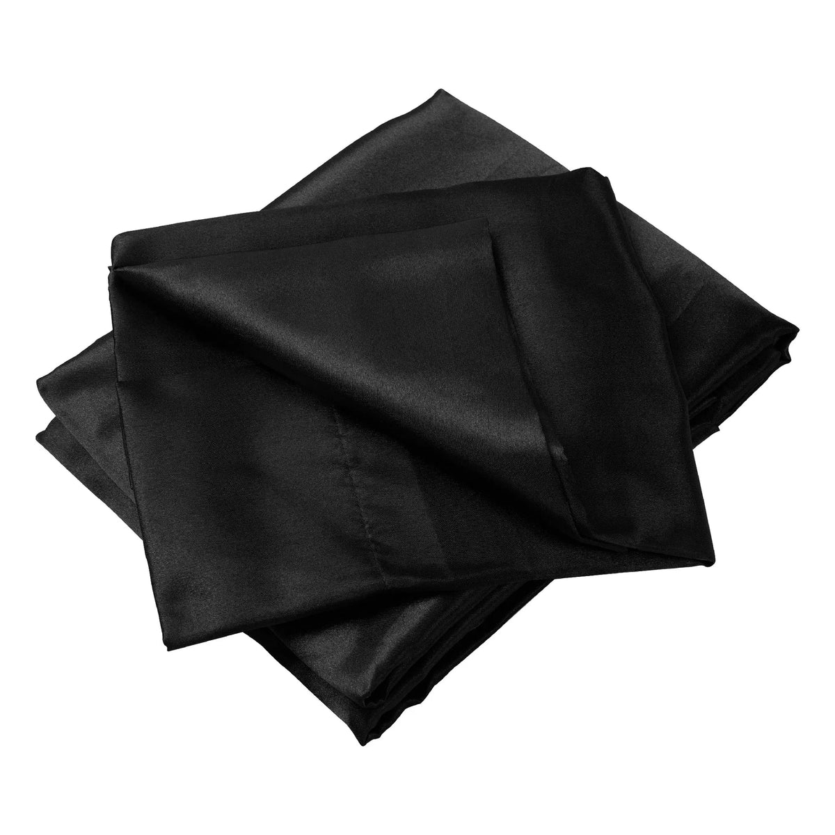 Queen Satin Sheets Black 4 Piece Silky 90GSM Bed Set 15" Deep Pocket Fitted