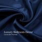 Twin Satin Sheets 3PC Navy Blue Silky Soft 15in Deep Pocket Bedding Sheet Set